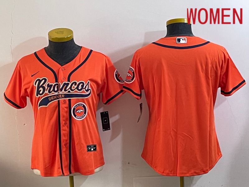 Women Denver Broncos Blank Orange Joint Name 2024 Nike Limited NFL Jersey style 1->women nfl jersey->Women Jersey
